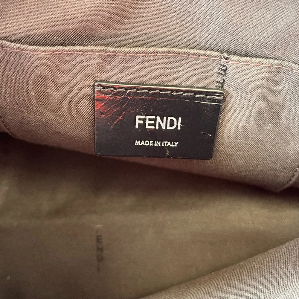 Rare FENDI Roma Bouclé Embroidered Pop Art Logo Neoprene Mini Tote
